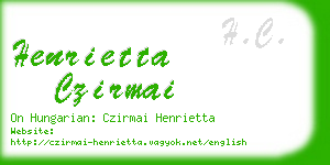 henrietta czirmai business card